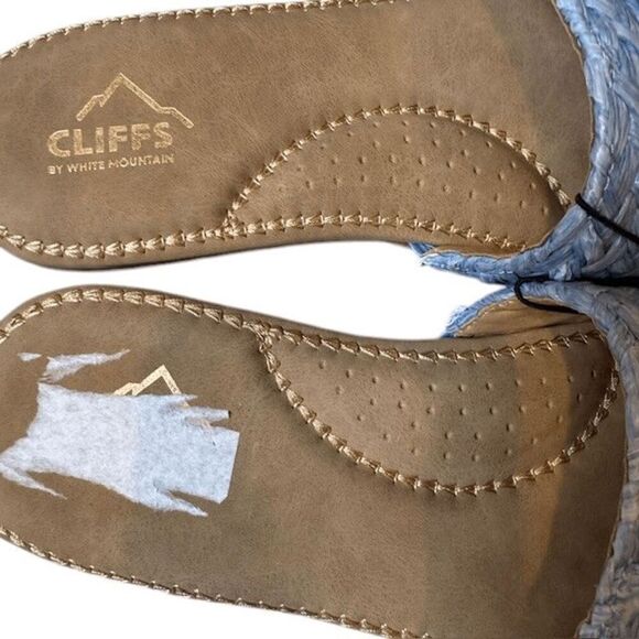NWOT Cliffs by White Mountain Women's Flawless Slide Sandal in Blue Raffia Size - Picture 6 of 9
